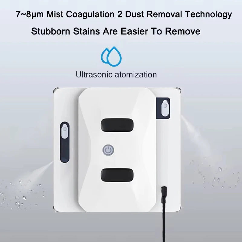 【Clearance Sale】Purerobo Robot Window Cleaner NO APP With Remote Control，Water Spray Home Smart Electric Glass Cleaning Robot