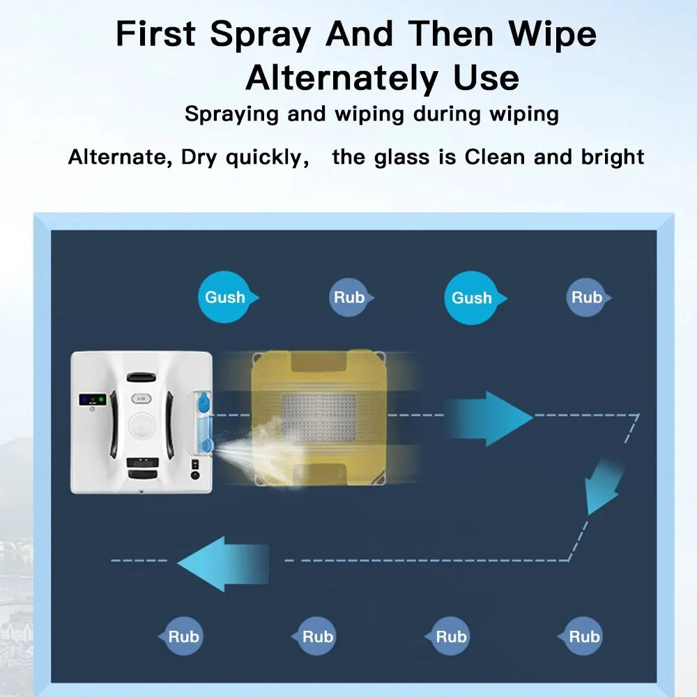 Window Cleaner Robot Smart Life Windows Cleaner With Water Sprayer Auto Cleaning Smart Phone Control for Home