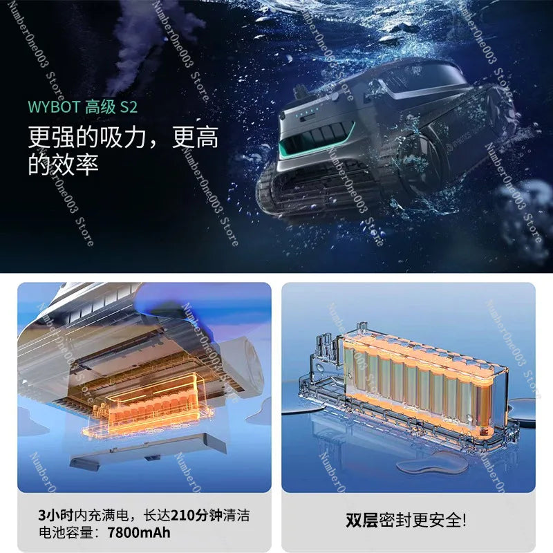 Swimming Pool Fully Automatic Suction Machine Tank Wireless Pool Bottom Underwater Cleaning Vacuum Cleaner Intelligent Robot